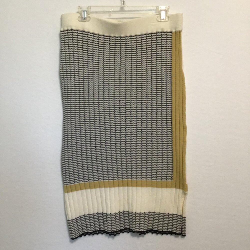 Gabby Isabella Buttercream Combo Knit Pencil Skirt Size XXL